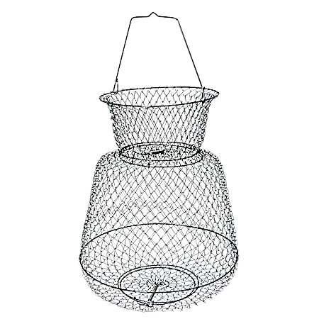 13 in x 18 in Black Collapsible Steel Mesh Fish Basket