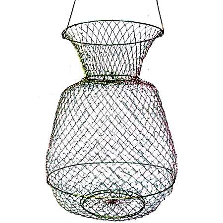 14 in x 24 in Gold Collapsible Steel Mesh Floating Fish Basket