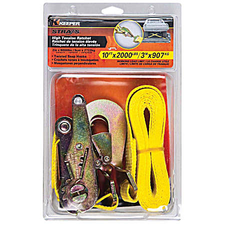 10 ft Twist Snap Ratchet Auto Tie Down