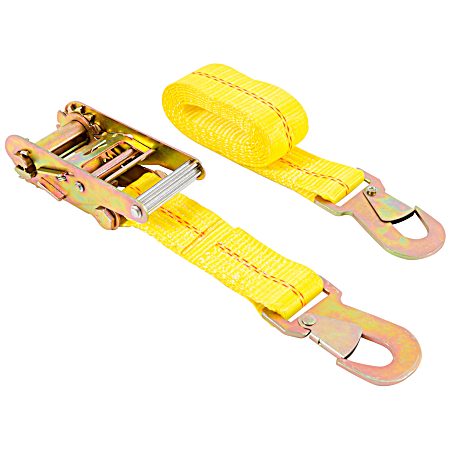 8 ft Auto Ratchet Tie-Down w/Snap Hooks