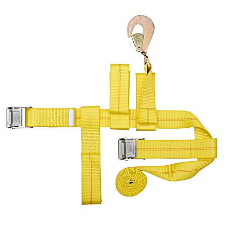 8 ft Yellow Adjustable Wheel Bonnet Vehicle Tie-Down