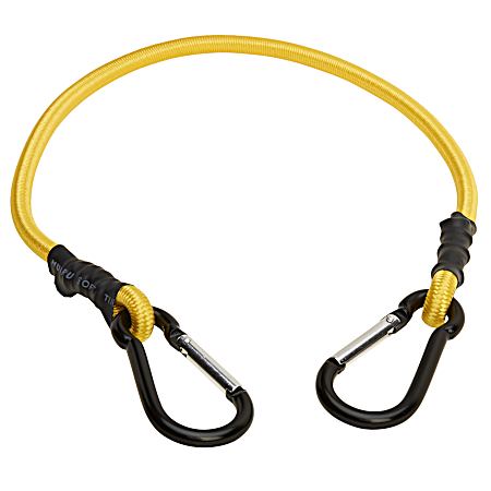 24 in Yellow Carabiner Bungee Cords - 2 Pk