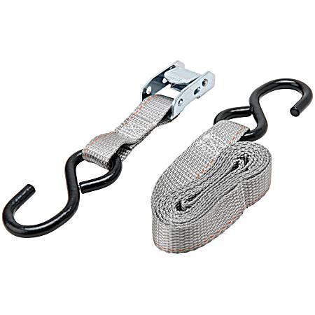 6 ft Grey Cam Buckle Ratchet Tie-Down