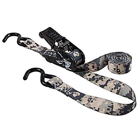 8 ft Digital Camo Ratchet Tie-Downs - 6 Pk