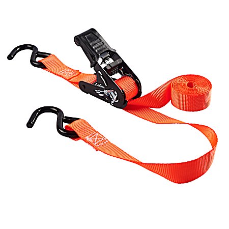 8 ft Orange Ratchet Tie-Downs - 6 Pk