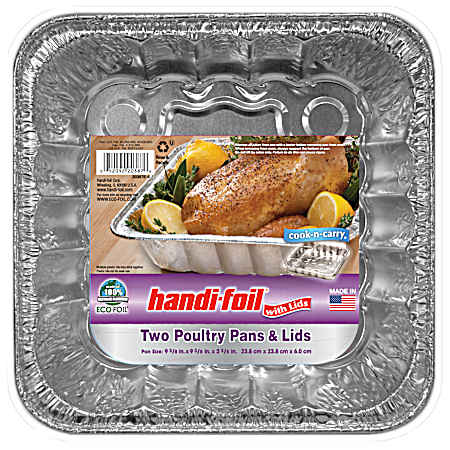 2 pk Cook-n-Carry Poultry Pan w/Lid