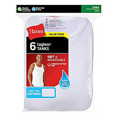 Men's Soft & Breathable Tanks - 6 Pk