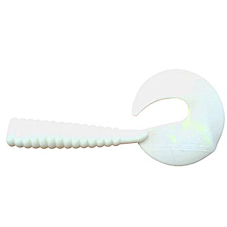 Octogambo Grub 8 in White Musky Bait - 6 Pk