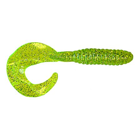 Lunker Grubs - Chartreuse/Silver Flake