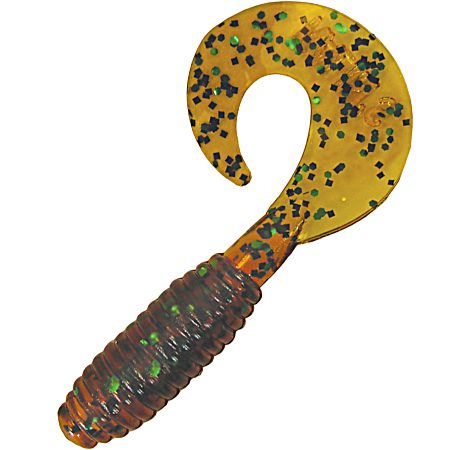 Lunker Grub Pumpkin Green Flake Bait - 10 Pk