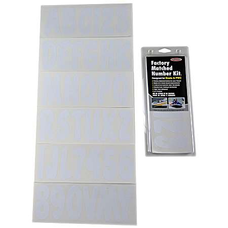 3 in White Boat Registration Number Decal Kit