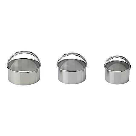 3 pc Stainless Steel Round Cookie Cutters Set