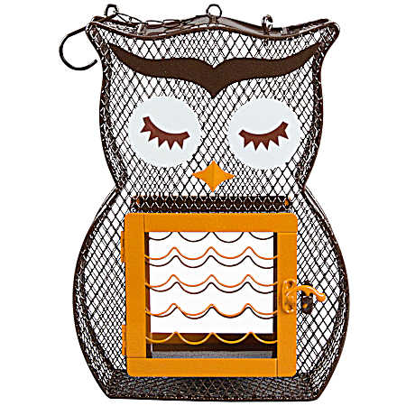 Brown Owl Metal Wild Bird Feeder