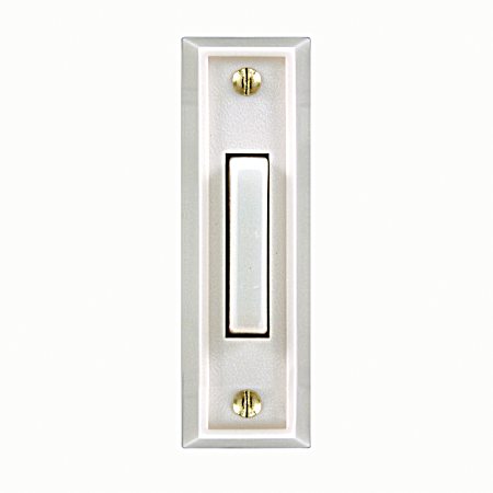 White Wired LED Lighted Push-Button Doorbell