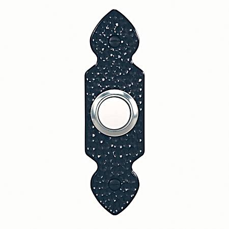 Hammered Black Wired LED Lighted Push-Button Doorbell