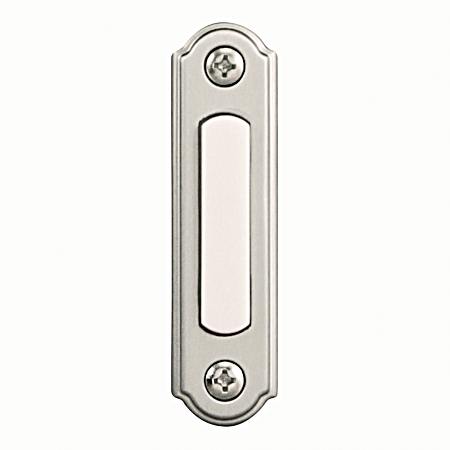 Brushed Nickel Wired LED Lighted Push-Button Doorbell