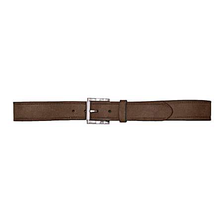 Men's Black Edge Stitched Print Leather Belt