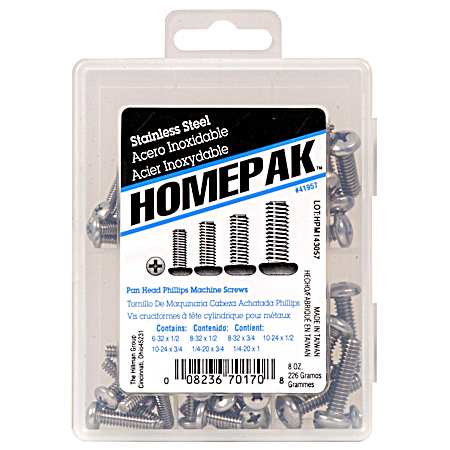 Stainless Steel Pan Head Phillips Machine Screw Kit