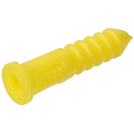 Yellow Ribbed Plastic Anchors with Screws