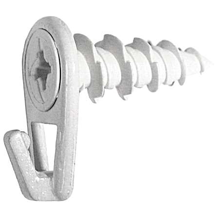 Small Self-Drilling Wall Driller Picture Hanger White - pk. - 35 lbs.