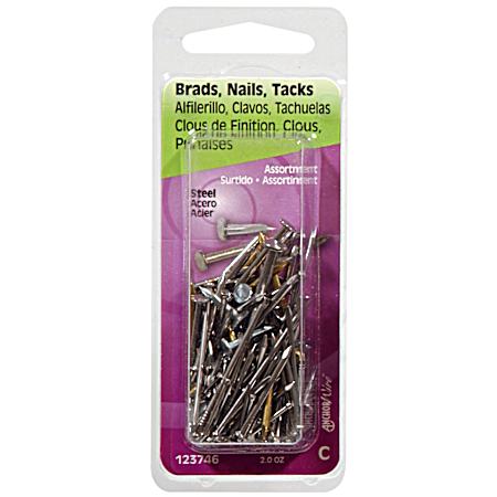 Brads, Nails & Tacks Assortment Pack - 2 oz.