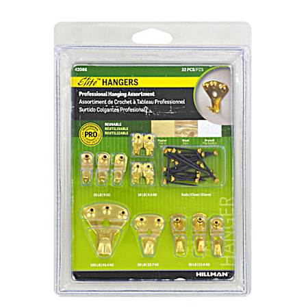 Elite Brass Picture Hanging Assortment Pack