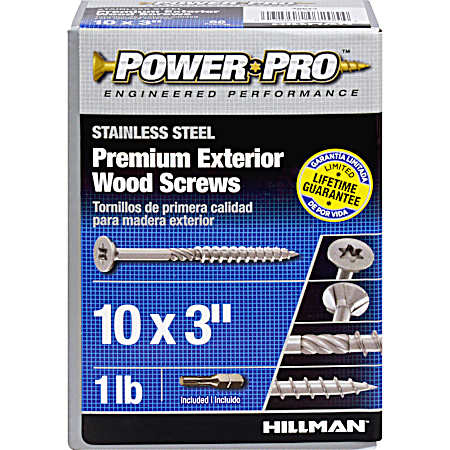 Power Pro Premium 305 Stainless Steel Exterior Wood Screws