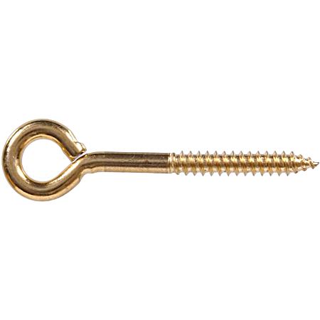 Hardware Essentials Lag Thread Screw Eye - Brass Plated
