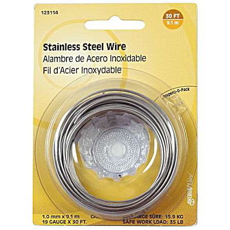 19 ga Stainless Steel Hobby Wire - 30 ft