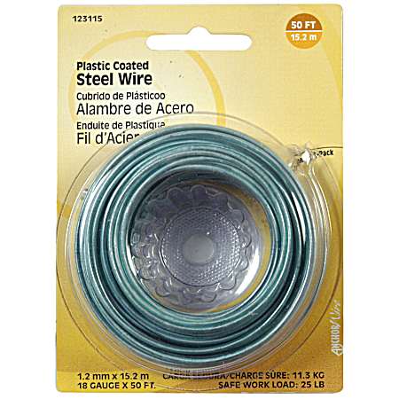 18 ga Teal Plastic Coated Hobby Wire - 50 ft