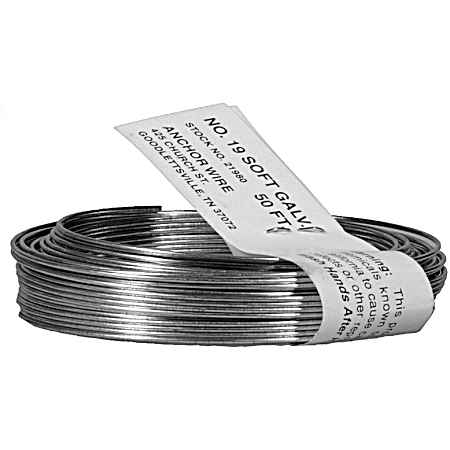 19 ga Coiled Galvanized Wire - 50 ft