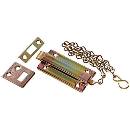 Hardware Essentials Reversible Chain Bolt, Zinc & Yel. Dichromate (3