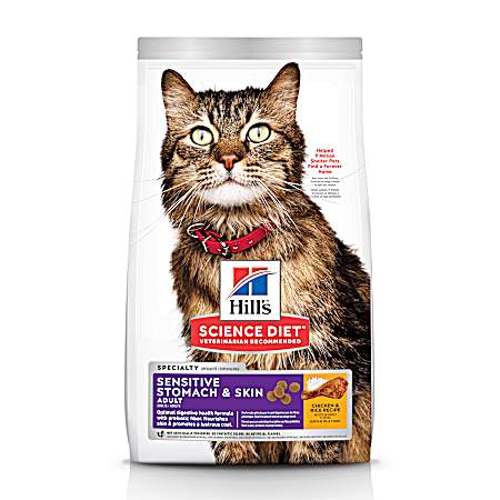 Science Diet Adult Sensitive Stomach & Skin Chicken & Rice Recipe Dry Cat Food