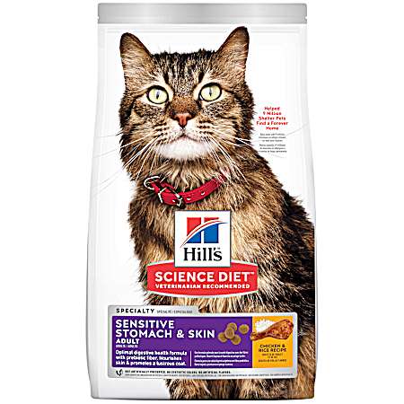 Science Diet Adult Sensitive Stomach & Skin Chicken & Rice Recipe Dry Cat Food