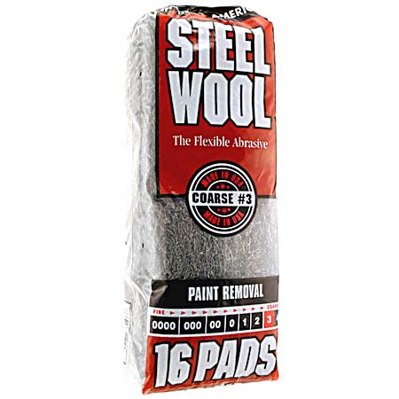 Steel Wool 3 Coarse - 16 Pk.