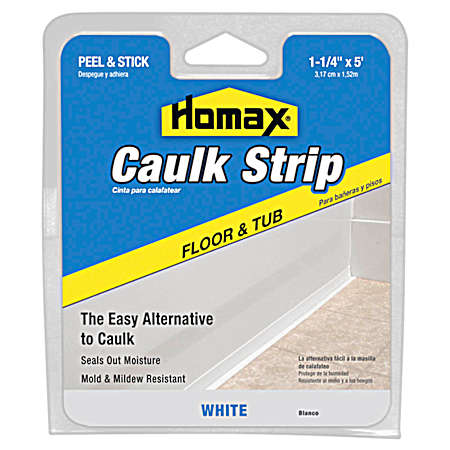 White Floor & Tub Caulk Strip