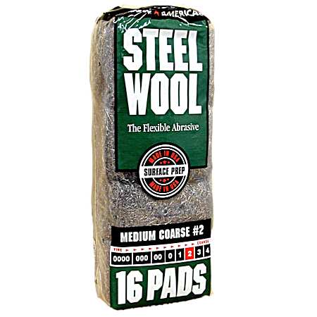 Steel Wool 2 Medium Coarse - 16 Pk.