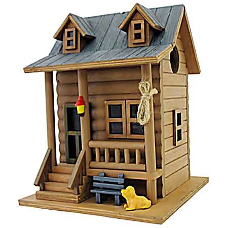 Brown Rustic Log Cabin Bird House