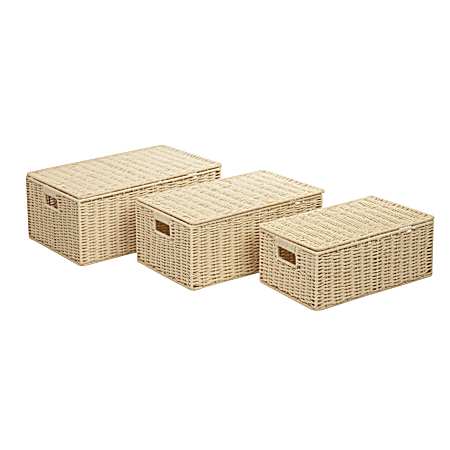 3 pc Cream Paper Rope Baskets