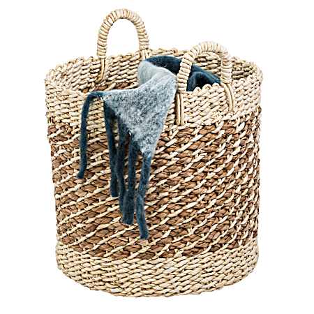 Large Natural/Brown Tea Stained Woven Basket
