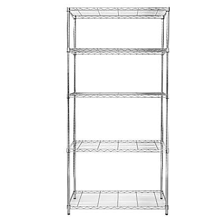 5-Tier Chrome Adjustable Storage Shelves