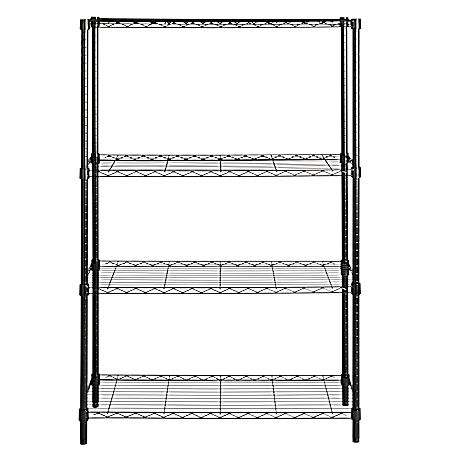 4-Tier Black Adjustable Storage Unit
