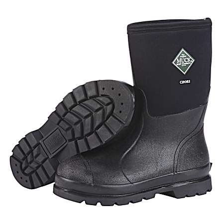 Men's Black 12 in. Mid Chore Boots