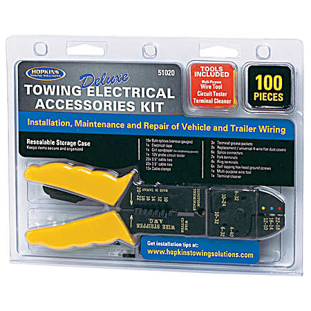 100 Pc Deluxe Electrical Accessories Towing Kit
