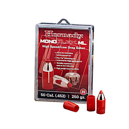50 Cal. 250 Gr. High Speed/Low Drag Sabot 45 MONOFLEX Muzzleloader Bullets - 20 Pk.