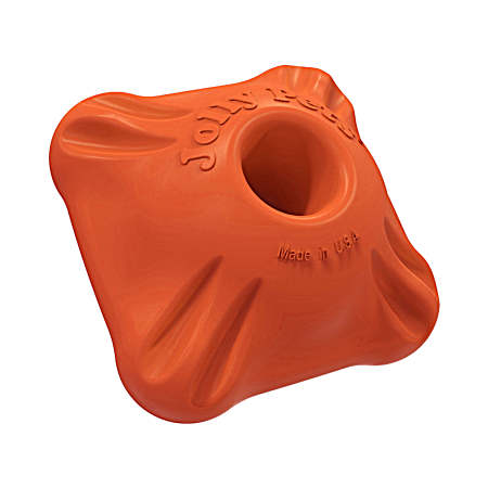 Large 3 in Orange Flex-n-chew Squarble Dog Toy
