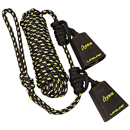 Reflective Tandem Life Line w/ Prusik Knots & Carabiners