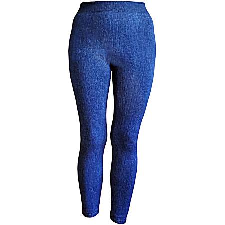 Women's Denim Lined Seamless Polyester Leggings