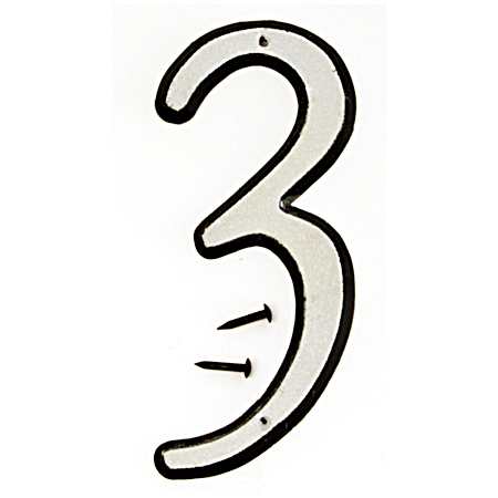 4 in Reflective Plastic House Number 3