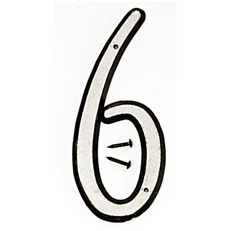 4 in Reflective Plastic House Number 6